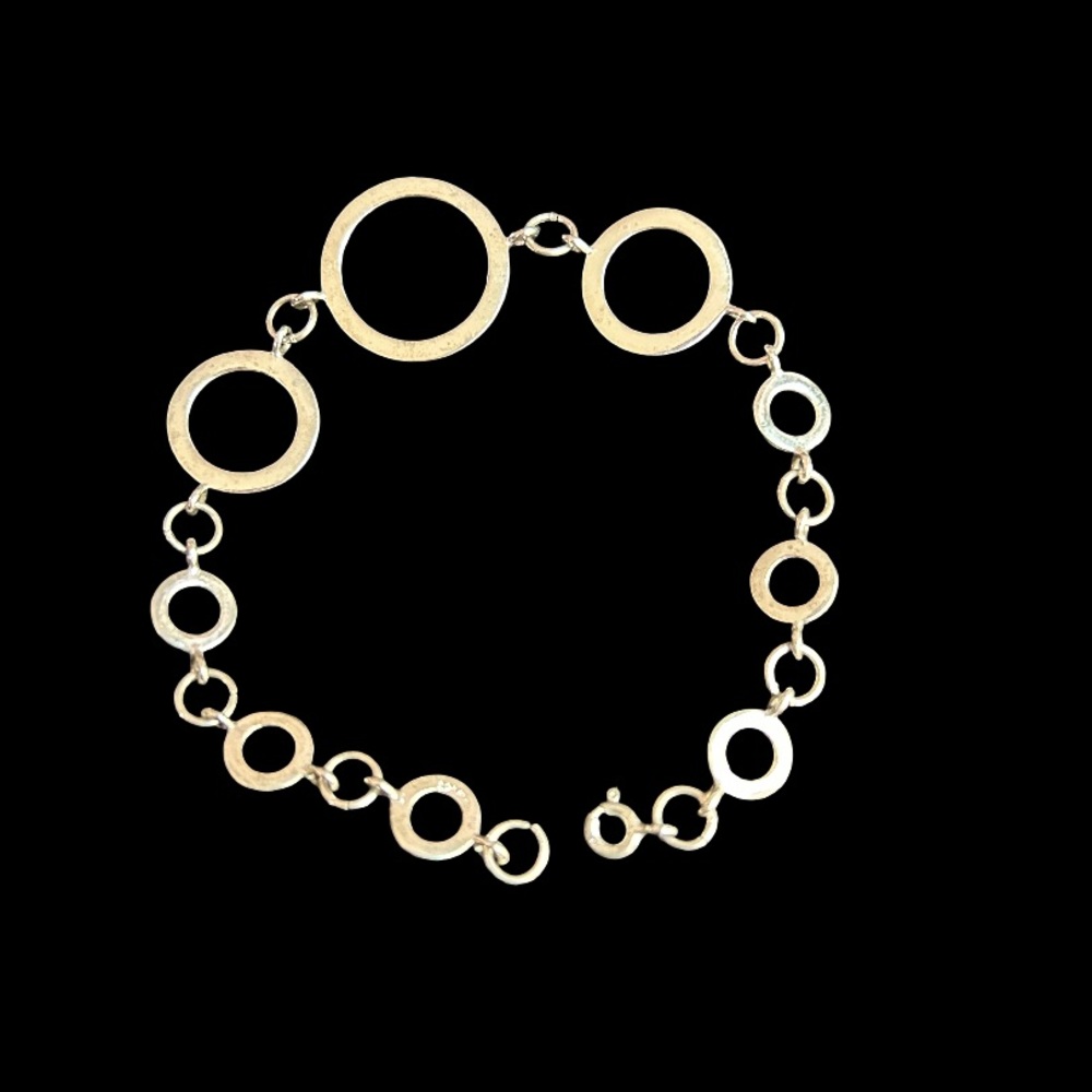 Elegant sterling silver 925 Circle Link Bracelet